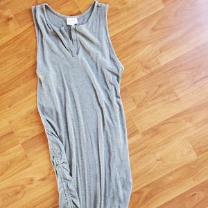 Ruched Gray Maternity Dress